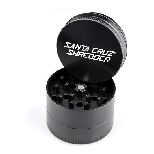 Black Medium 3 Piece grinder by Santa Cruz Shredder.