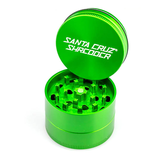 Green Medium 3 Piece grinder by Santa Cruz Shredder.